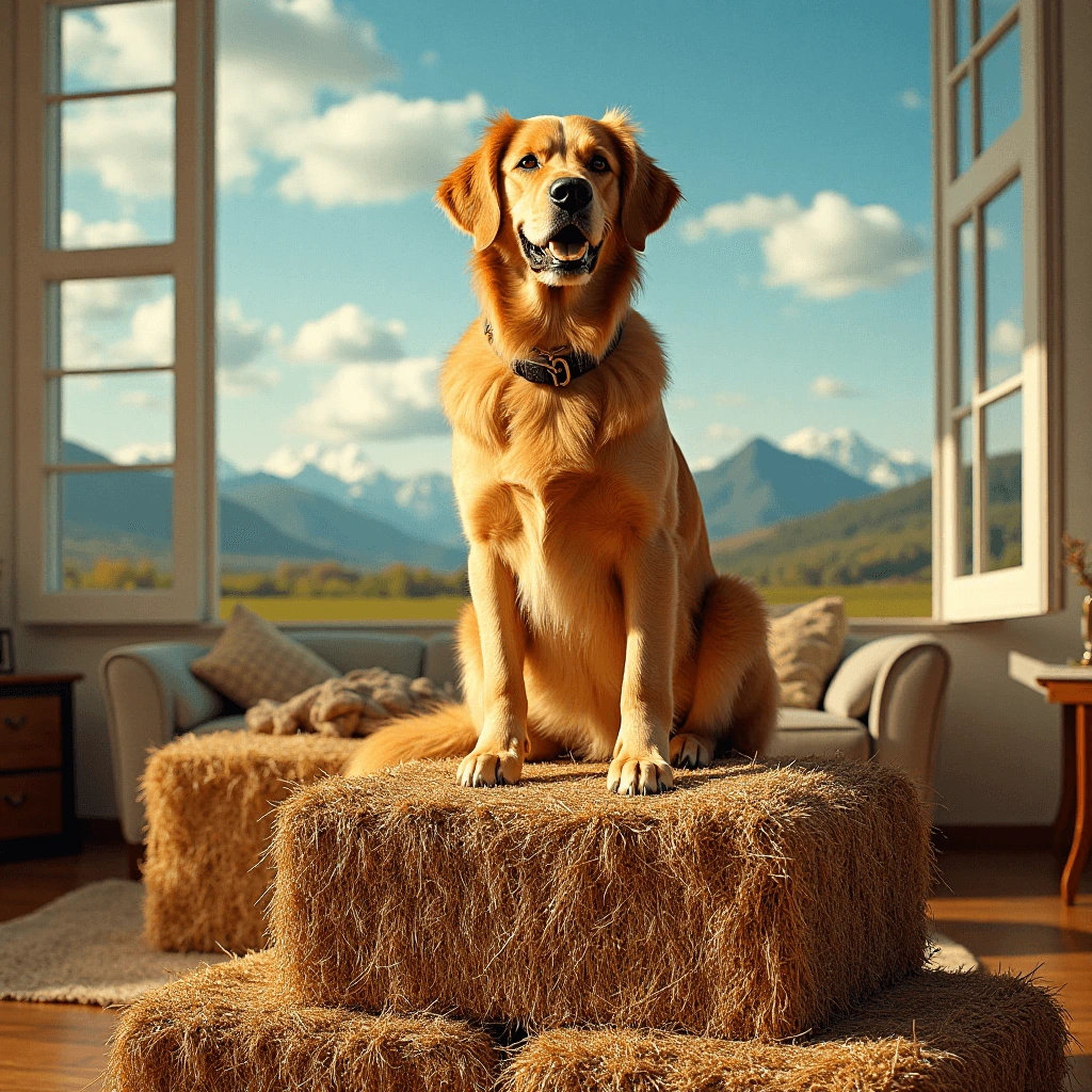 Dog in Comfortable Kennel for Happy and Healthy Living